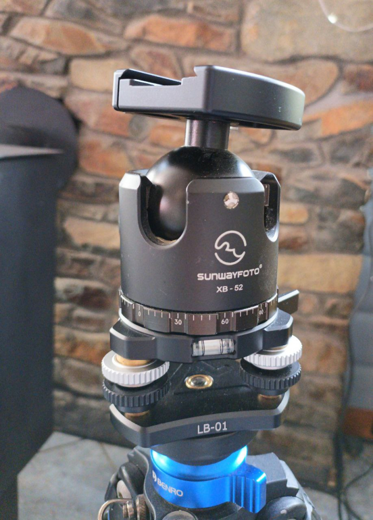 My Sunwayfoto head with the new quick-release lever lock Arca plate.